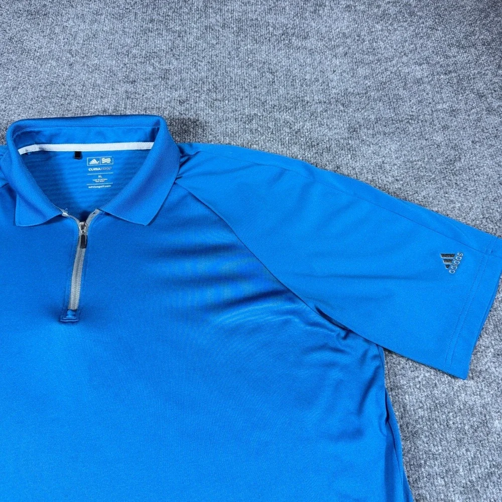 Adidas Golf Mens XL Blue Quarter Zip Polo Shirt